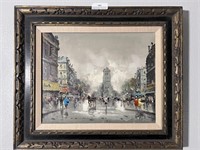 Downtown, Oil Painting, Signed