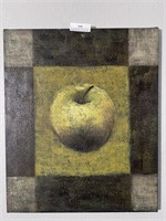 Modern Apple on Textured Canvas