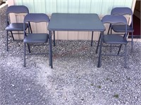 Card Table and Four Folding Chairs