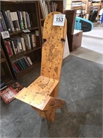 Really cool handmade chair 37" to top of back rest