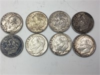 8- 1964 US Silver Dimes