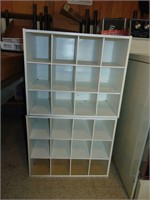 large lot of racks and organizers