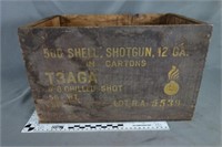 Wooden box for Belknap 12 ga. shotgun shells