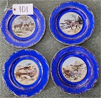 (4) Ornate Hunt Plates