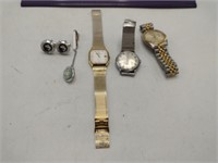 Mixed Watches & Tie Tac/Cuff Links Lot