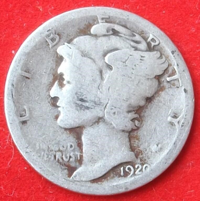 1920P Mercury/Winged Liberty Head Dime