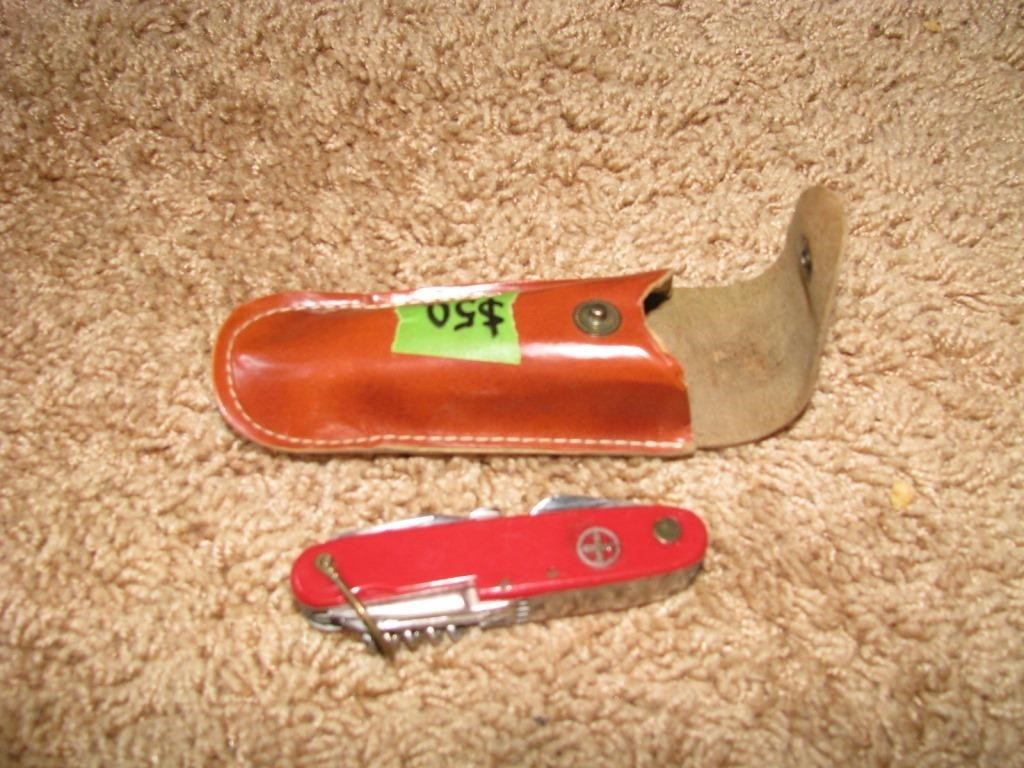 Multi Blade Utility knife with leather sleeth