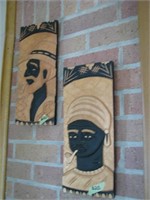 Wooden African wall hangers