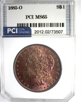 1885-O Morgan PCI MS65 Beautiful Color