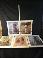 5 Native American prints- various artists