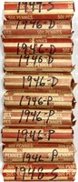 (10) Rolls 1940's Wheat Cent Penny Lot