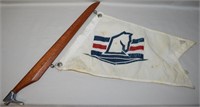 Vtg Century Boat Burgee Pennant Flag 1974 w/