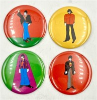 4 - 1968 Beatles Yellow Submarine Pin Back Buttons