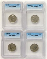 Lot of Four 1968 & 1969 Proof Quarters.
