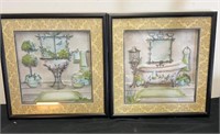 Two 3-D framed matted signed pictures 14 X 14