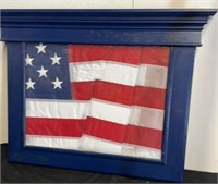 American flag inside display case 22.5 X 30