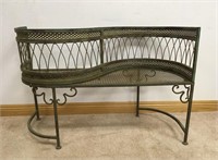 ORNATE WROUGHT IRON COURTING BENCH- UNIQUE