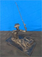Metal Artwork - Man Fishing