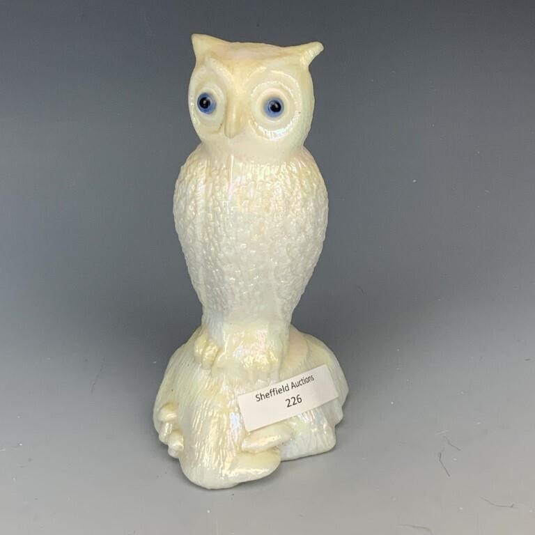 Milkglass Owl Paperweight