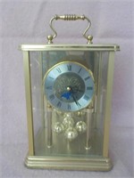 Hermte brass and glass anniversary clock 8x6x5