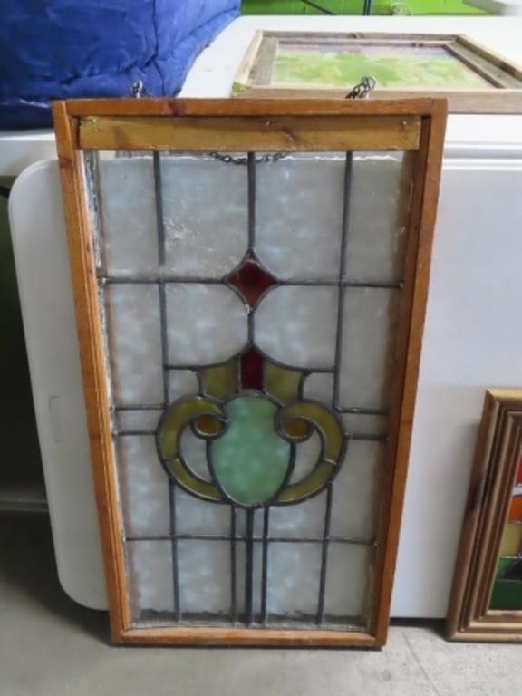Stained Glass vintage Window 44x19 AS IS