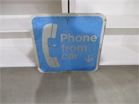 Phone From Car Metal Sign  24" x 24"