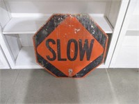 Dbl Sided Slow/Stop Sign  24"