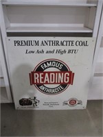 Reading Anthracite Metal Sign  36" x 36"