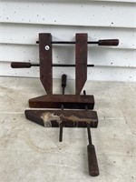 (2) Wooden Clamps