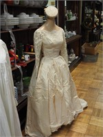 1964 wedding dress with vintage lace on the top,