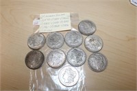 (10) Morgan Silver Dollars 1878S, 1879, 1880S, 188