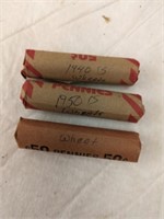 1940's, 50's, & Unsearched Roll Wheat Pennies