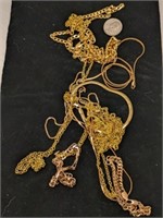 Lot of Gold Tone Chains