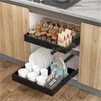 Pull Out Cabinet Organizer  Black  2 PCS