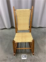 Woven Bottom Wooden Rocking Chair