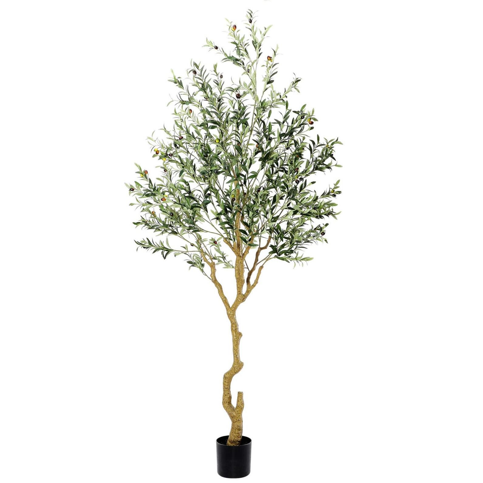 Nafresh Tall Faux Olive Tree,8ft(96in) Realistic P