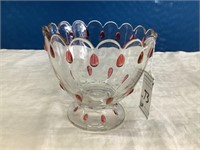 Indiana Glass Red Raised Teardrop Jewel Bowl