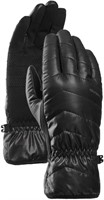 Black Hybrid Waterproof Gloves for Women Size L