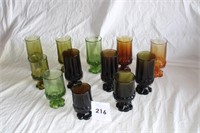 12 DEPRESSION GLASS TUMBLERS