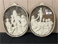 (2) Wall Cameo Plaques