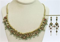 18K INDIAN MUGHAL STYLE GEM-SET NECKLACE SUITE