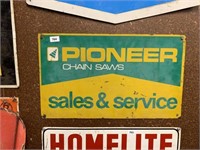 PIONEER CHAINSAW SIGN