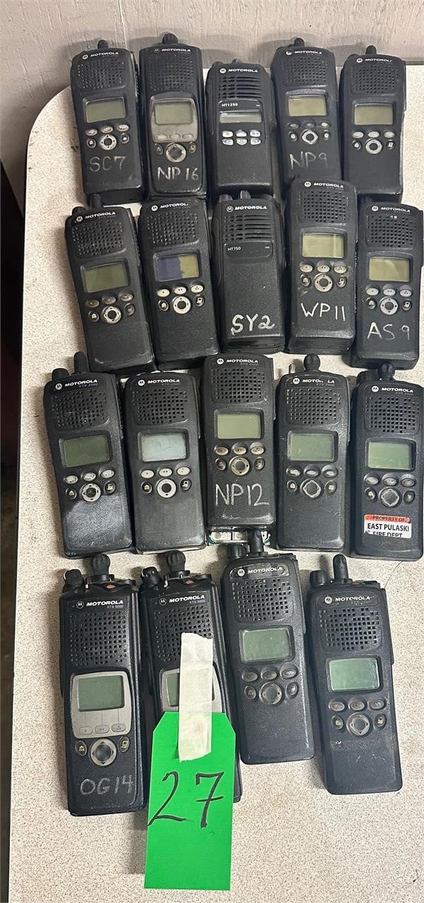 19 Motorola Handheld Radios (No Batteries)