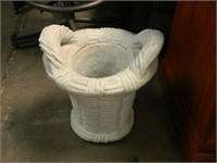 White Cement Basket Style Planter