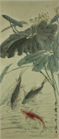 Watercolour on Paper Scroll Wu Qingxia 1910-2008