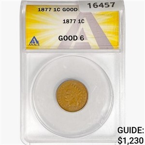 1877 Indian Head Cent ANACS G6
