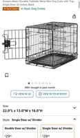 Amazon Basics Foldable Dog Crate, 22”Lx13”Wx16”H