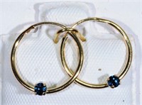 14K Gold Sapphire(0.15c) Earrings