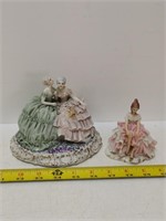 dresden lace figurine & italian lace figurine-note