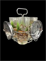 Woodland Deer Highball Glasses & Coasters Caddy